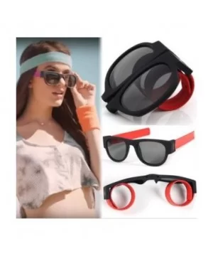 New Creative Wristband Glasses Polarized Sunglasses Driving Fold Goggles Snap Bracelet - Red - CT18TQKDTAX $6.40 Aviator