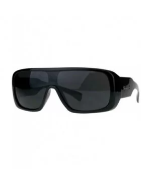 KUSH Sunglasses Mens Goggle Style Square Rectangular Black UV 400 - Black/Grey - CY18CHCZG6W $6.75 Rectangular