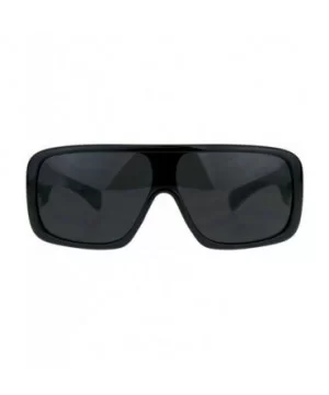 KUSH Sunglasses Mens Goggle Style Square Rectangular Black UV 400 - Black/Grey - CY18CHCZG6W $6.75 Rectangular