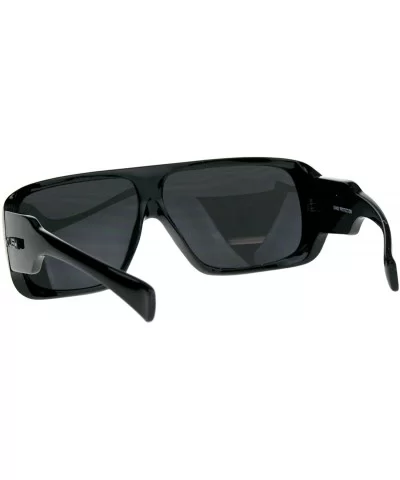 KUSH Sunglasses Mens Goggle Style Square Rectangular Black UV 400 - Black/Grey - CY18CHCZG6W $6.75 Rectangular