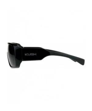 KUSH Sunglasses Mens Goggle Style Square Rectangular Black UV 400 - Black/Grey - CY18CHCZG6W $6.75 Rectangular