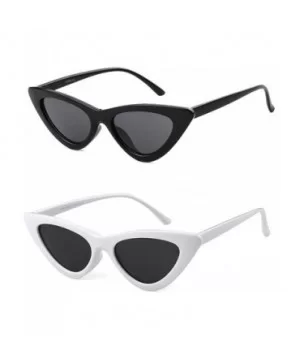 Retro Clout Goggles Vintage Cat Eye Sunglasses Women Glasses Kurt Cobain Trendy Narrow Plastic Frame - CJ18I3XQIAW $10.42 Cat...