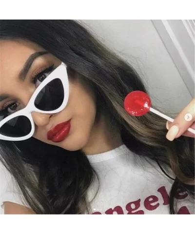 Retro Clout Goggles Vintage Cat Eye Sunglasses Women Glasses Kurt Cobain Trendy Narrow Plastic Frame - CJ18I3XQIAW $10.42 Cat...