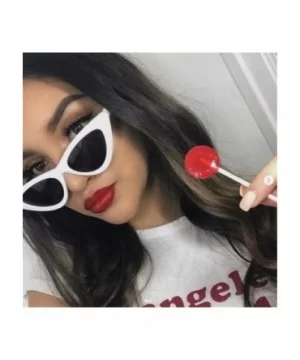 Retro Clout Goggles Vintage Cat Eye Sunglasses Women Glasses Kurt Cobain Trendy Narrow Plastic Frame - CJ18I3XQIAW $10.42 Cat...