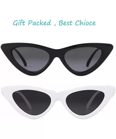 Retro Clout Goggles Vintage Cat Eye Sunglasses Women Glasses Kurt Cobain Trendy Narrow Plastic Frame - CJ18I3XQIAW $10.42 Cat...