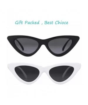 Retro Clout Goggles Vintage Cat Eye Sunglasses Women Glasses Kurt Cobain Trendy Narrow Plastic Frame - CJ18I3XQIAW $10.42 Cat...