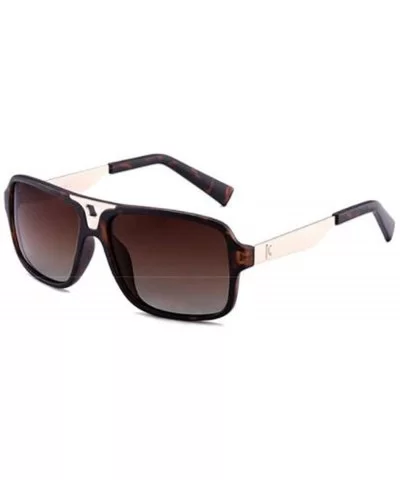 Metal frame sunglasses - ladies box casual sunglasses retro glasses - D - CV18RY8AH54 $38.08 Aviator