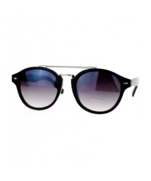 Womens Vintage Retro Fashion Sunglasses Round Designer Frame - Black (Smoke) - C51898SS3KZ $8.12 Round