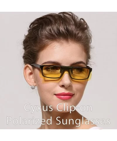 Clip On Polarized Sunglasses [Blocking UV] Classic Sun Glasses for Men/Women - CH12MXZW6CN $12.82 Square