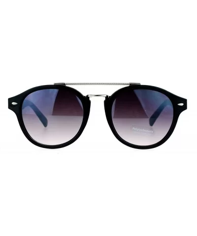 Womens Vintage Retro Fashion Sunglasses Round Designer Frame - Black (Smoke) - C51898SS3KZ $8.12 Round