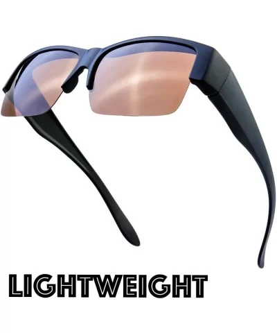 High definition Polarized Wrap Around Semi-rimless Sunglasses for Prescription Glasses - Gift Box Package - CJ18HQODUR8 $13.3...