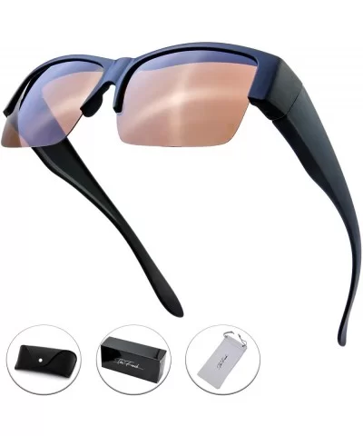 High definition Polarized Wrap Around Semi-rimless Sunglasses for Prescription Glasses - Gift Box Package - CJ18HQODUR8 $13.3...