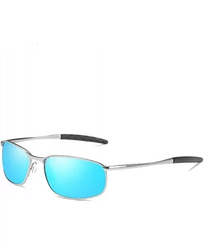 Polarized Sunglasses Goggles Eyewear Protection - Silver Blue - CT18M9IDS5E $9.73 Sport