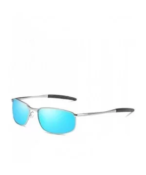 Polarized Sunglasses Goggles Eyewear Protection - Silver Blue - CT18M9IDS5E $9.73 Sport