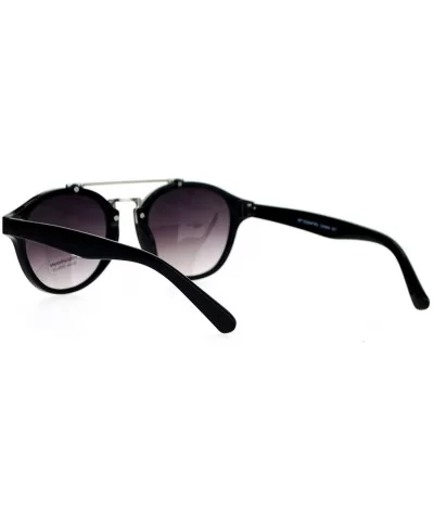 Womens Vintage Retro Fashion Sunglasses Round Designer Frame - Black (Smoke) - C51898SS3KZ $8.12 Round