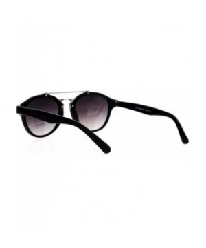 Womens Vintage Retro Fashion Sunglasses Round Designer Frame - Black (Smoke) - C51898SS3KZ $8.12 Round