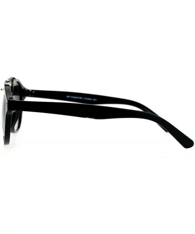 Womens Vintage Retro Fashion Sunglasses Round Designer Frame - Black (Smoke) - C51898SS3KZ $8.12 Round