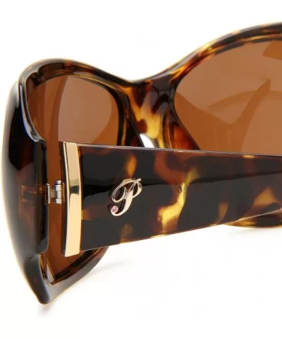 Women's Molly Polarized Oversized Sunglasses - Tortoise Frame/Brown Lens - CQ112P39OXL $34.85 Wrap