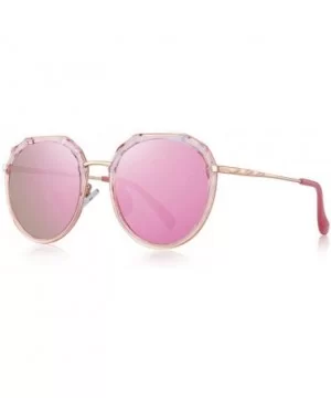 DESIGN Women Luxury Brand Oval Polarized Sunglasses Ladies Fashion C01 Black - C02 Pink - C718XEC2XDL $10.73 Oval