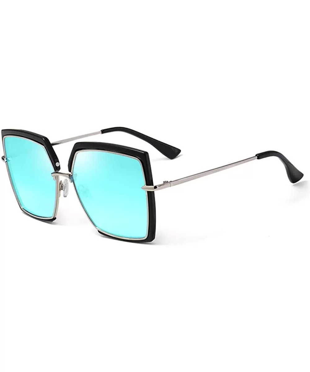 Ladies Sunglasses Cat Eyes Personality Big Brand Sunglasses Square Sunglasses - CD18XCYSMTT $36.05 Cat Eye