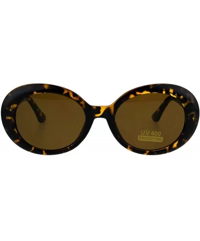 Womens Mod Oval Retro Vintage Shaggy Dapper Sunglasses - Tortoise Brown - CH185CHLG44 $7.52 Oval