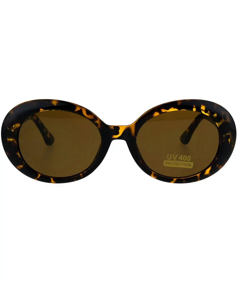 Womens Mod Oval Retro Vintage Shaggy Dapper Sunglasses - Tortoise Brown - CH185CHLG44 $7.52 Oval