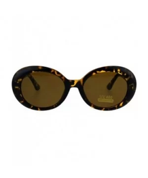 Womens Mod Oval Retro Vintage Shaggy Dapper Sunglasses - Tortoise Brown - CH185CHLG44 $7.52 Oval