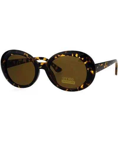 Womens Mod Oval Retro Vintage Shaggy Dapper Sunglasses - Tortoise Brown - CH185CHLG44 $7.52 Oval