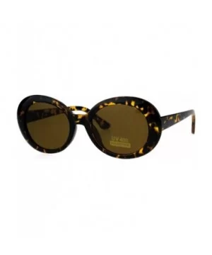 Womens Mod Oval Retro Vintage Shaggy Dapper Sunglasses - Tortoise Brown - CH185CHLG44 $7.52 Oval