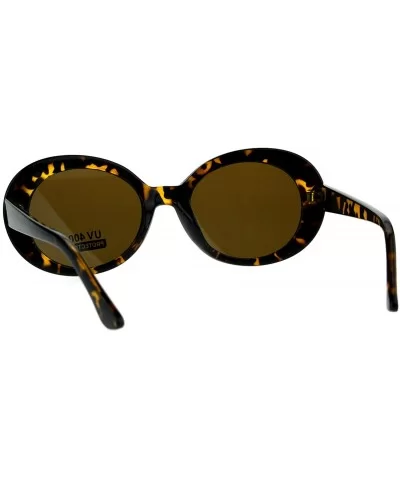 Womens Mod Oval Retro Vintage Shaggy Dapper Sunglasses - Tortoise Brown - CH185CHLG44 $7.52 Oval