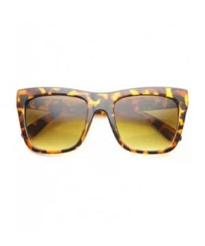 Bold Flat Top Tinted Lens Oversize Square Sunglasses 54mm - Tortoise / Amber - CO12H0L9FV3 $8.05 Square