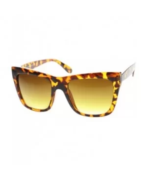 Bold Flat Top Tinted Lens Oversize Square Sunglasses 54mm - Tortoise / Amber - CO12H0L9FV3 $8.05 Square