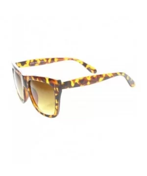 Bold Flat Top Tinted Lens Oversize Square Sunglasses 54mm - Tortoise / Amber - CO12H0L9FV3 $8.05 Square