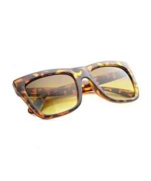 Bold Flat Top Tinted Lens Oversize Square Sunglasses 54mm - Tortoise / Amber - CO12H0L9FV3 $8.05 Square