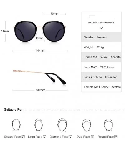 DESIGN Women Luxury Brand Oval Polarized Sunglasses Ladies Fashion C01 Black - C02 Pink - C718XEC2XDL $10.73 Oval