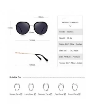 DESIGN Women Luxury Brand Oval Polarized Sunglasses Ladies Fashion C01 Black - C02 Pink - C718XEC2XDL $10.73 Oval