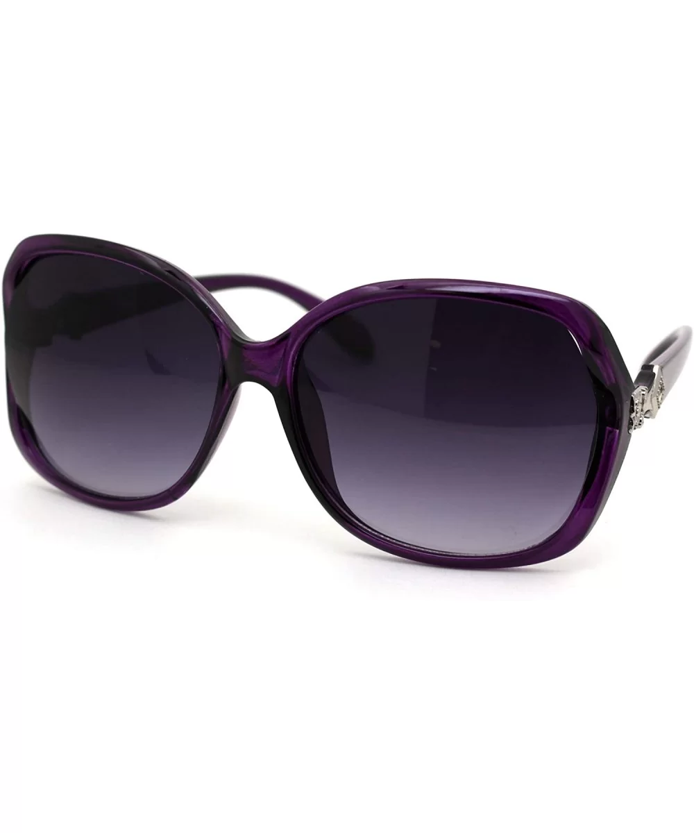 Womens Chic Designer Fashion Luxury Butterfly Sunglasses - All Purple - CO18Y954M64 $8.16 Butterfly