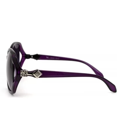 Womens Chic Designer Fashion Luxury Butterfly Sunglasses - All Purple - CO18Y954M64 $8.16 Butterfly