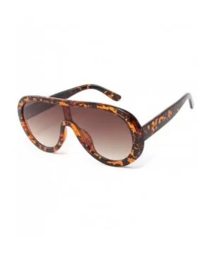 Futuristic Oversize Sunglasses Mirrored Fashion - Leopard - CV18SAK529Z $10.13 Oval