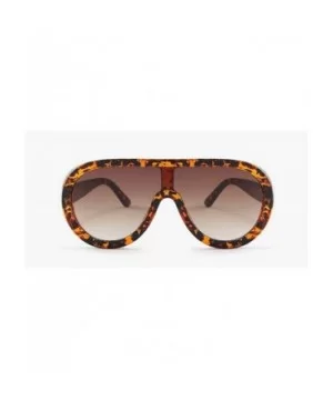 Futuristic Oversize Sunglasses Mirrored Fashion - Leopard - CV18SAK529Z $10.13 Oval