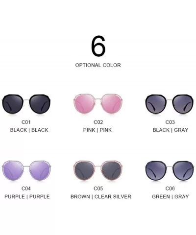 DESIGN Women Luxury Brand Oval Polarized Sunglasses Ladies Fashion C01 Black - C02 Pink - C718XEC2XDL $10.73 Oval