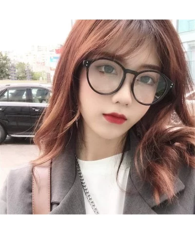 Women Round Plain Blue Light Blocking Glasses Clear Lens Eyeglasses Frame Clear Lens Sun Glasses-F - F - CT1904S8MQZ $23.16 R...