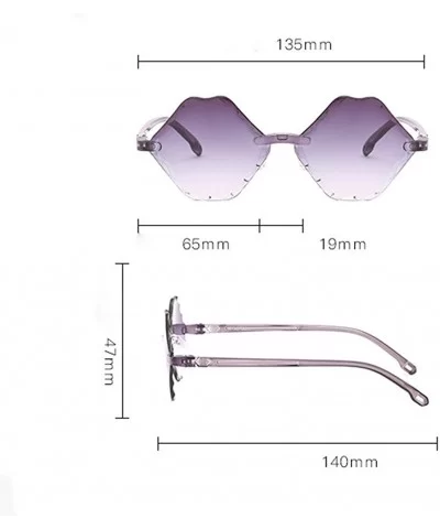 Gradient Colorful Hexagon Shaped Irregular Eye Sunglasses Retro Eyewear Fashion Radiation Protection - Coffee - C5196EA48HC $...