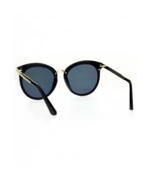 Retro Flat Mirror Lens Womens Horn Rim Cat Eye Sunglasses - Black Yellow - CR12NRJNIQI $7.41 Cat Eye