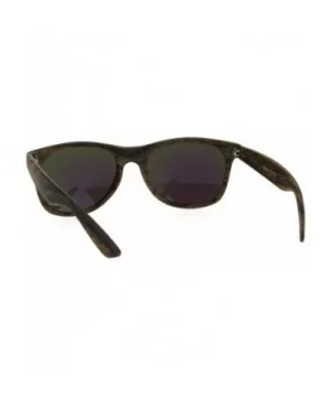 Color Mirror Wood Grain Classic Hipster Plastic Horned Rim Sunglasses - Brown Teal - CX1853R7A8W $8.10 Rectangular