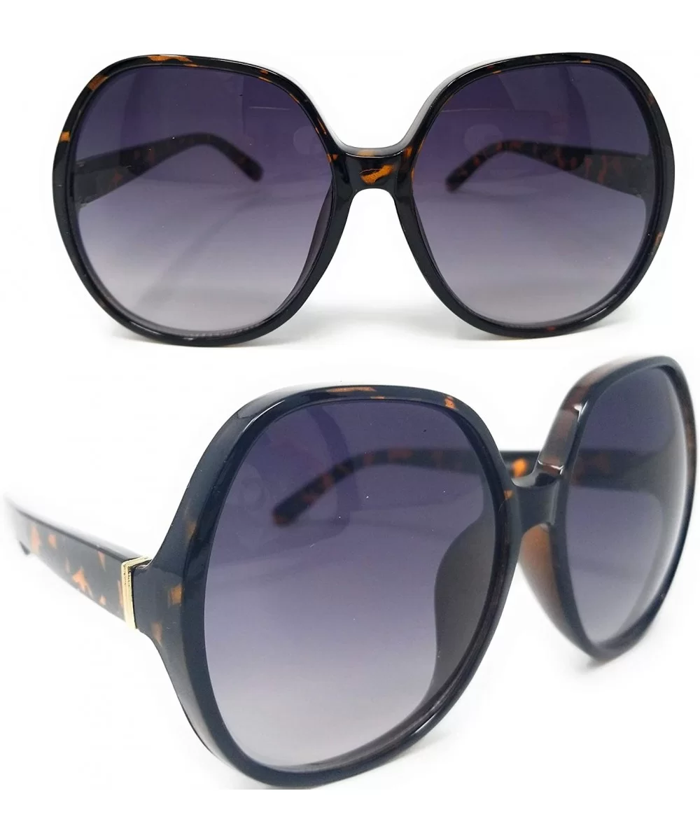 Women Retro 70s 80s 90s Oversized Round Black Elegant Style Sunglasses-SM1125 - Tortoise - CE18LDCTDSL $9.90 Round