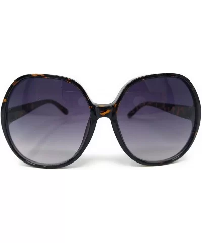 Women Retro 70s 80s 90s Oversized Round Black Elegant Style Sunglasses-SM1125 - Tortoise - CE18LDCTDSL $9.90 Round