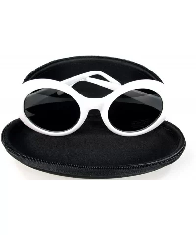 Kurt Cobain Alien Shades Sunglasses Nirvana Thick Frame Glasses - White - CT1229TLDAV $13.47 Oval