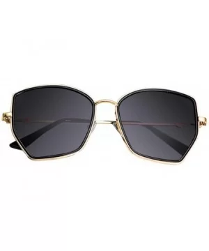 Unisex Polarized Sunglasses Women Classic Irregular Sunglasses Retro Glasses - Black - CU18S7QZZ4W $7.43 Oval