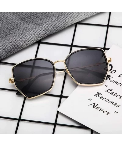 Unisex Polarized Sunglasses Women Classic Irregular Sunglasses Retro Glasses - Black - CU18S7QZZ4W $7.43 Oval